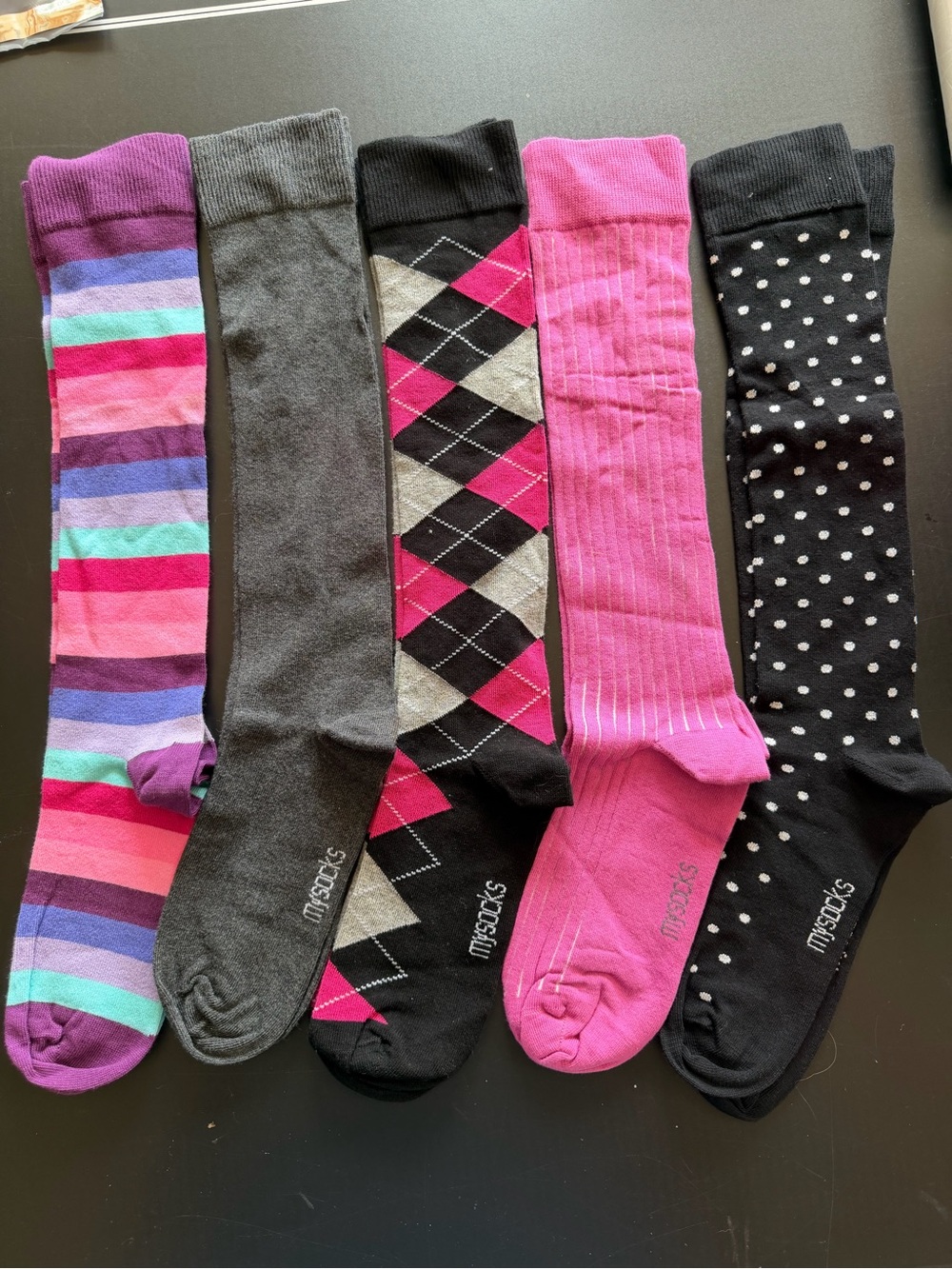 NWOT Mysocks 100%Cotton ladies knee high socks. Size 5-8, see size chart.
